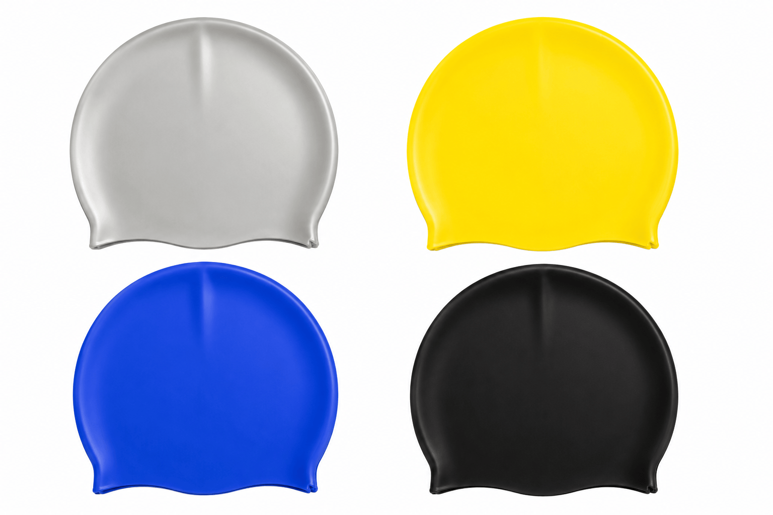 Aquamania Swim Cap 1pc Silicone Swim Cap Swimming 4 Asstorted Colours Adult Male Female Waterproof