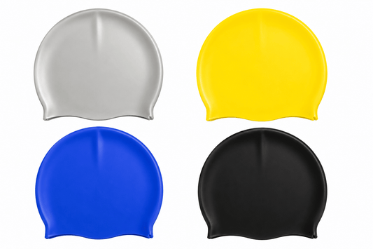Aquamania Swim Cap 1pc Silicone Swim Cap Swimming 4 Asstorted Colours Adult Male Female Waterproof