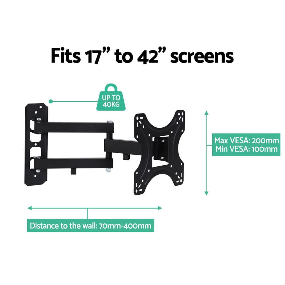Artiss Appliances > TV > TVs & Accessories Artiss TV Wall Mount Bracket for 17"-42" LED LCD TVs Full Motion Strong Arms