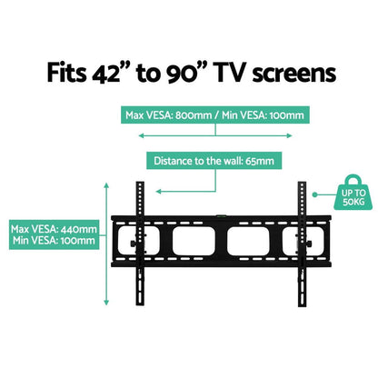 Artiss Appliances > TV > TVs & Accessories Artiss TV Wall Mount Bracket for 42"-90" LED LCD TVs Tilt Slim Flat Low Profile