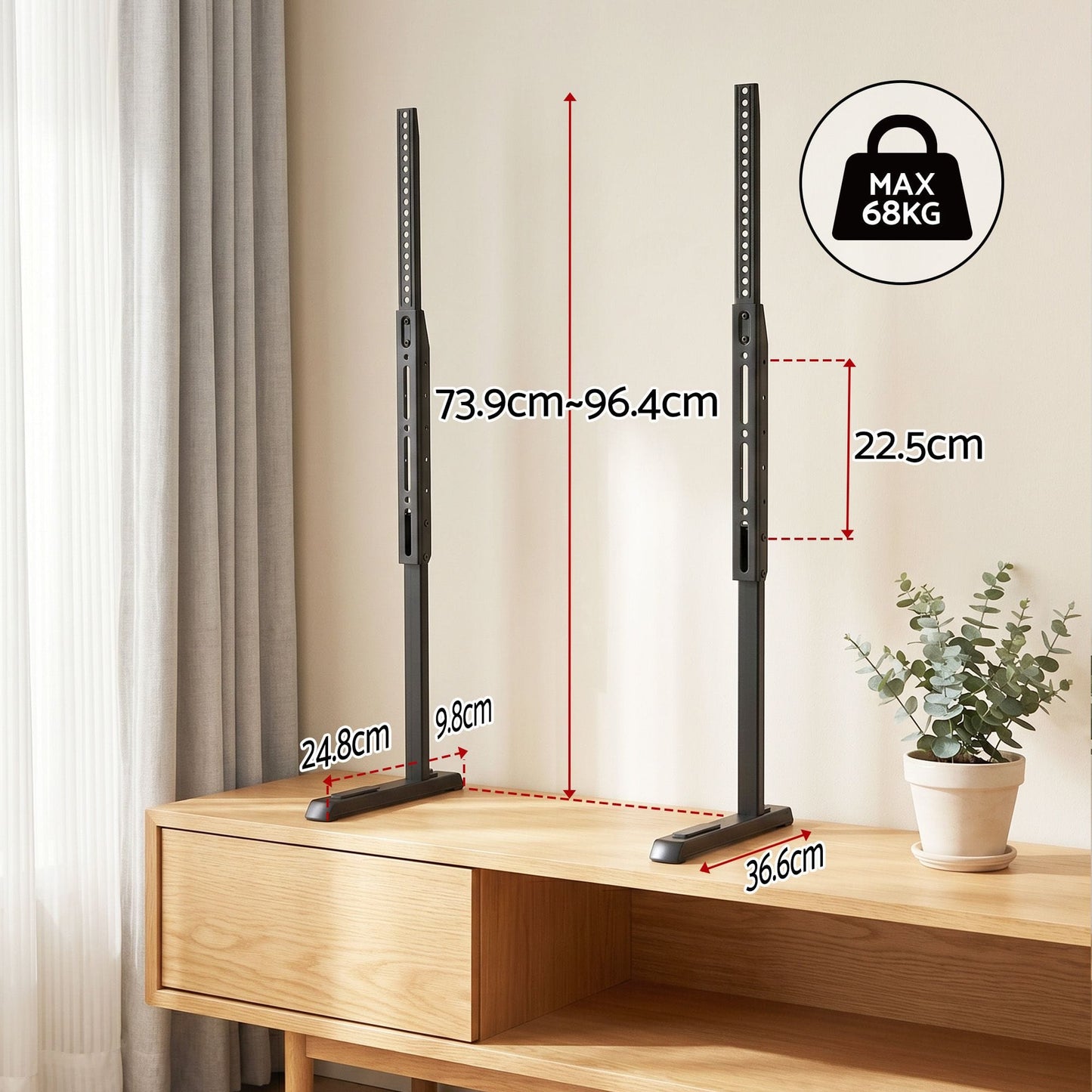 Artiss Appliances > TV > TVs & Accessories Artiss Universal TV Stand for 24-86 inch TVs LED Screen Table Top Desktop Mount