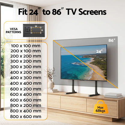 Artiss Appliances > TV > TVs & Accessories Artiss Universal TV Stand for 24-86 inch TVs LED Screen Table Top Desktop Mount