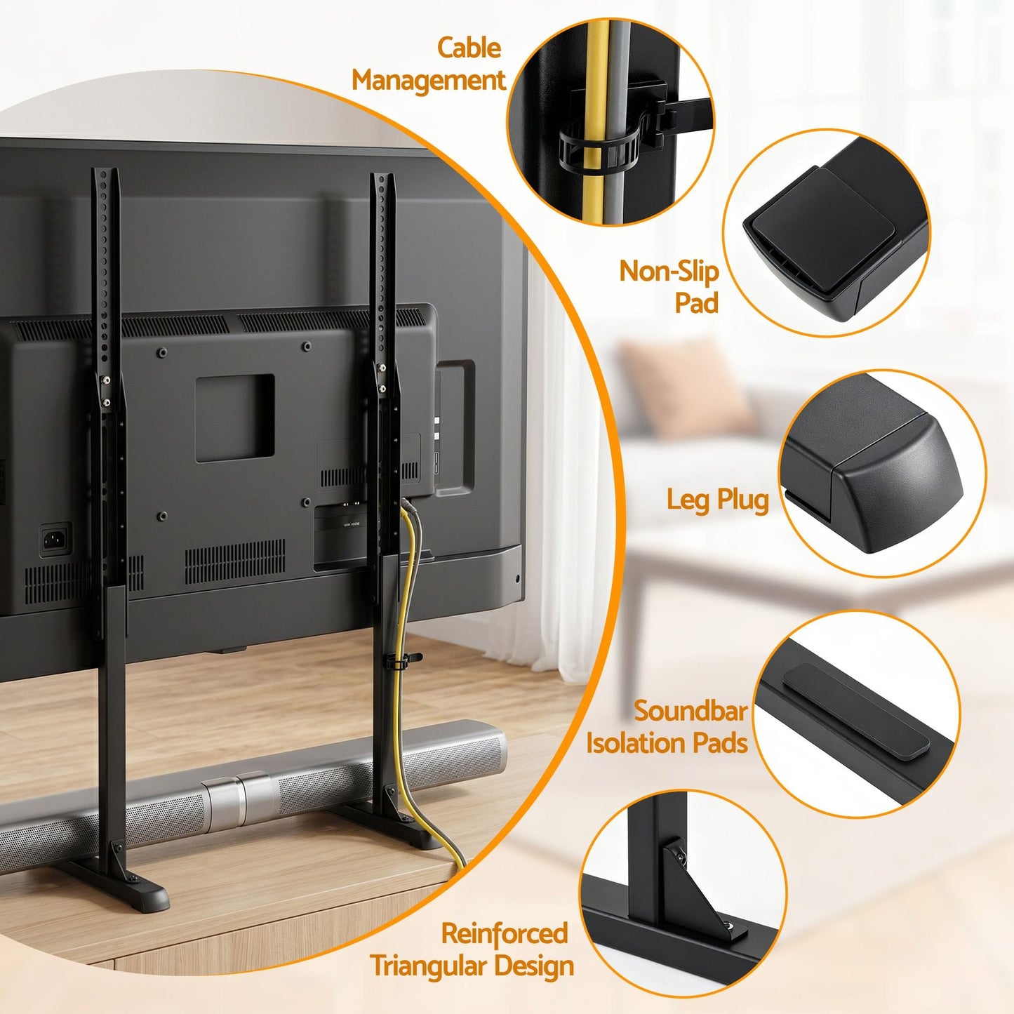Artiss Appliances > TV > TVs & Accessories Artiss Universal TV Stand for 24-86 inch TVs LED Screen Table Top Desktop Mount