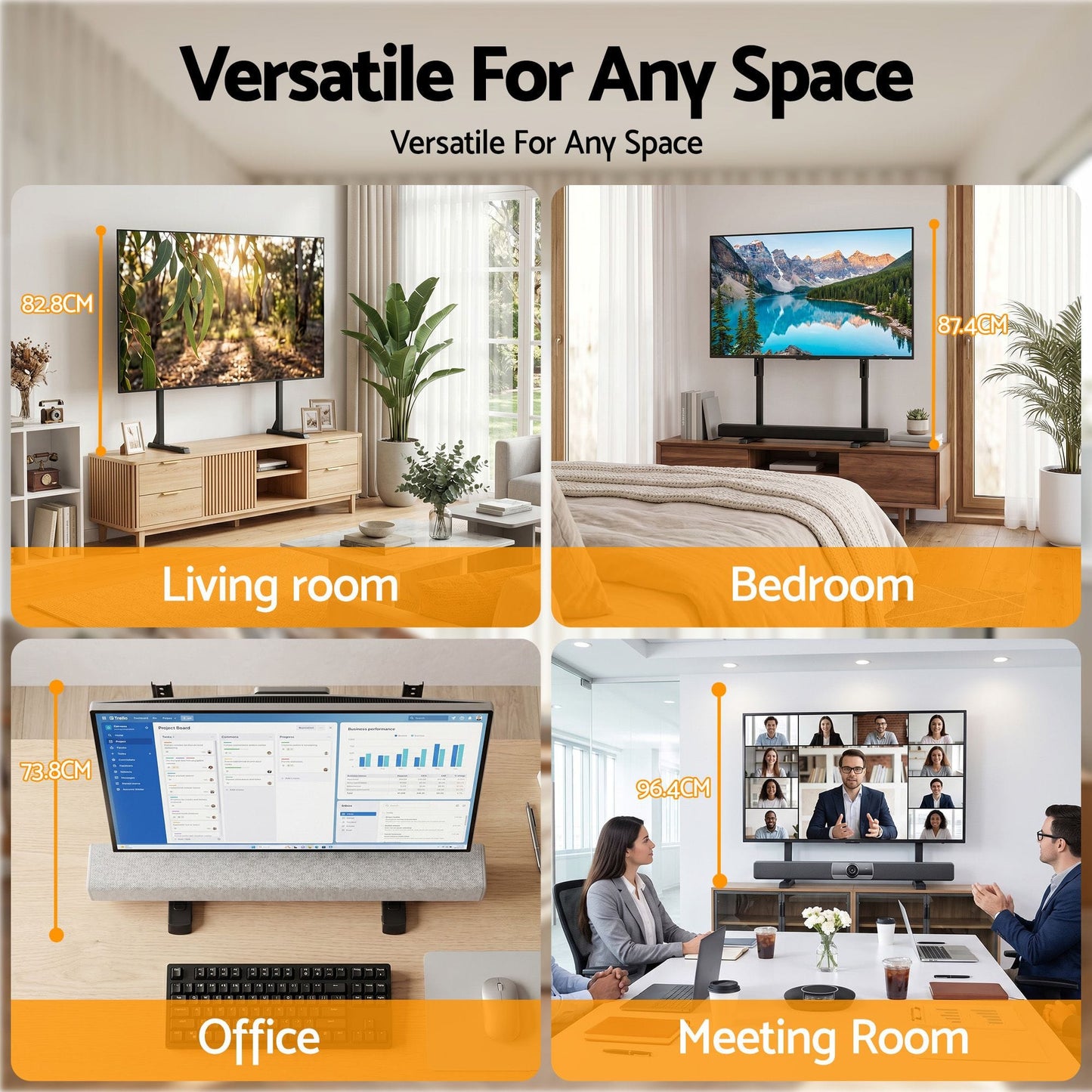 Artiss Appliances > TV > TVs & Accessories Artiss Universal TV Stand for 24-86 inch TVs LED Screen Table Top Desktop Mount