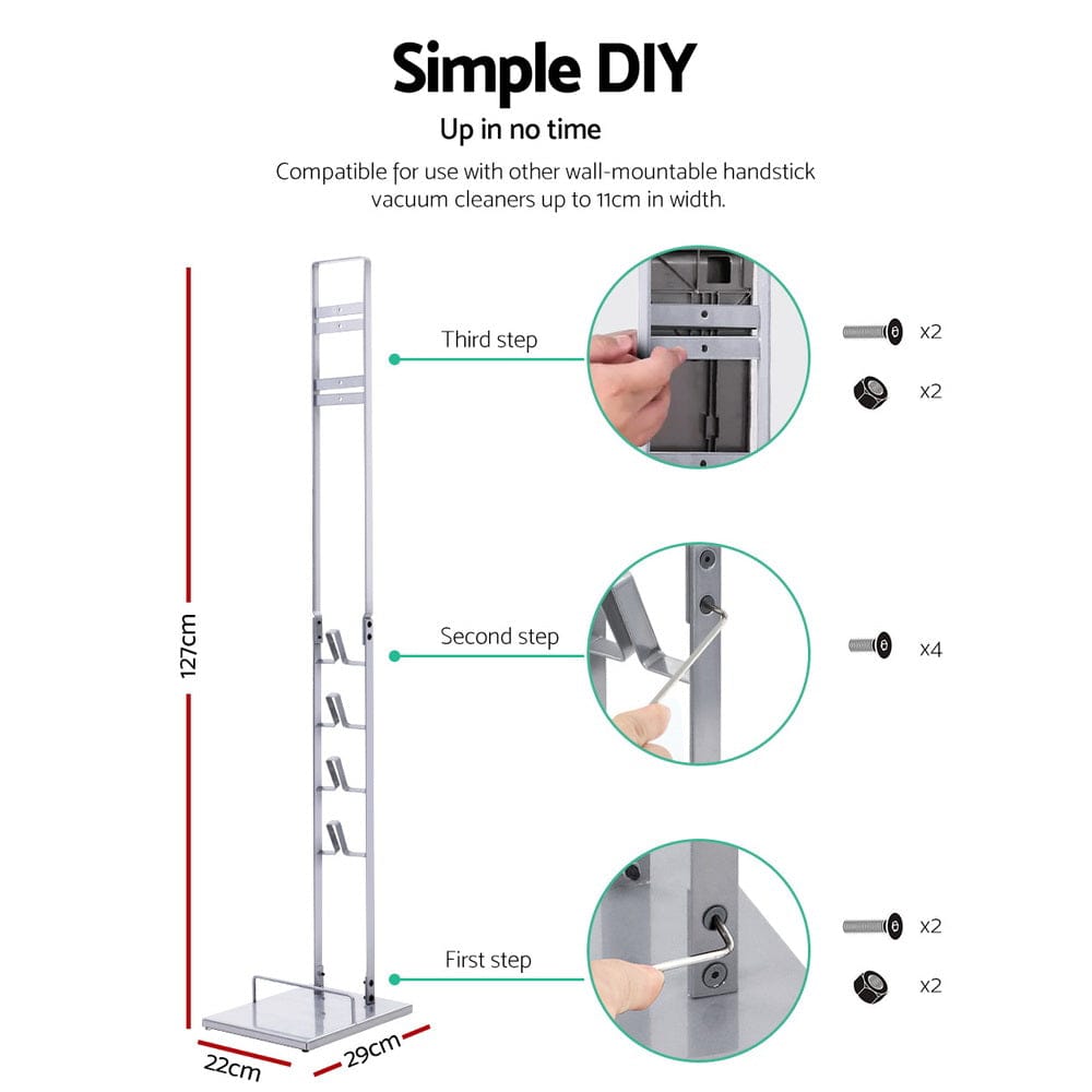 Artiss Appliances > Vacuum Cleaners > Vacuum Cleaner Accessories Artiss Freestanding Dyson Vacuum Cleaner Stand for V6 7 8 10 11 Silver