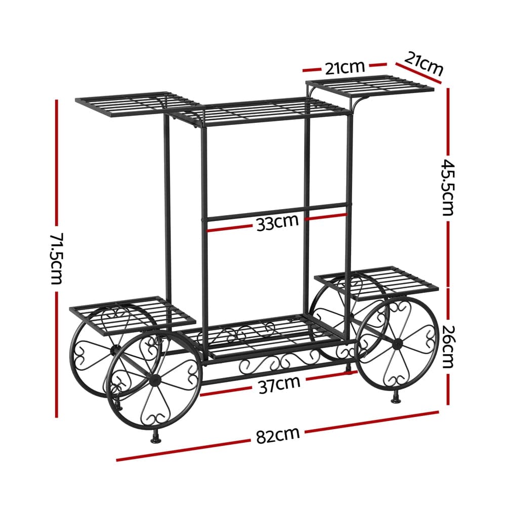 Artiss Auto Accessories > Auto Accessories Others > Automotive Loading Ramps Artiss Plant Stand 6 Tier Iron 4 Wheeler