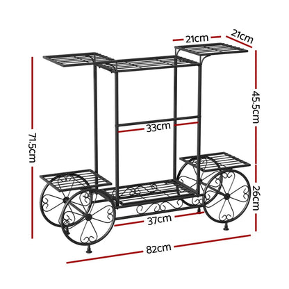 Artiss Auto Accessories > Auto Accessories Others > Automotive Loading Ramps Artiss Plant Stand 6 Tier Iron 4 Wheeler
