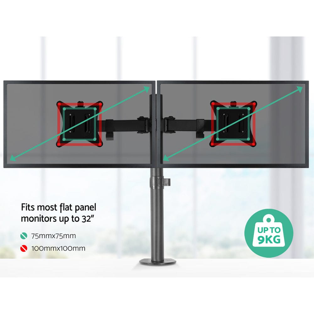 Artiss Electronics > Computer Accessories > Computer Monitors & Accessories Artiss Monitor Arm Dual Desk Mount Screen Bracket Holder