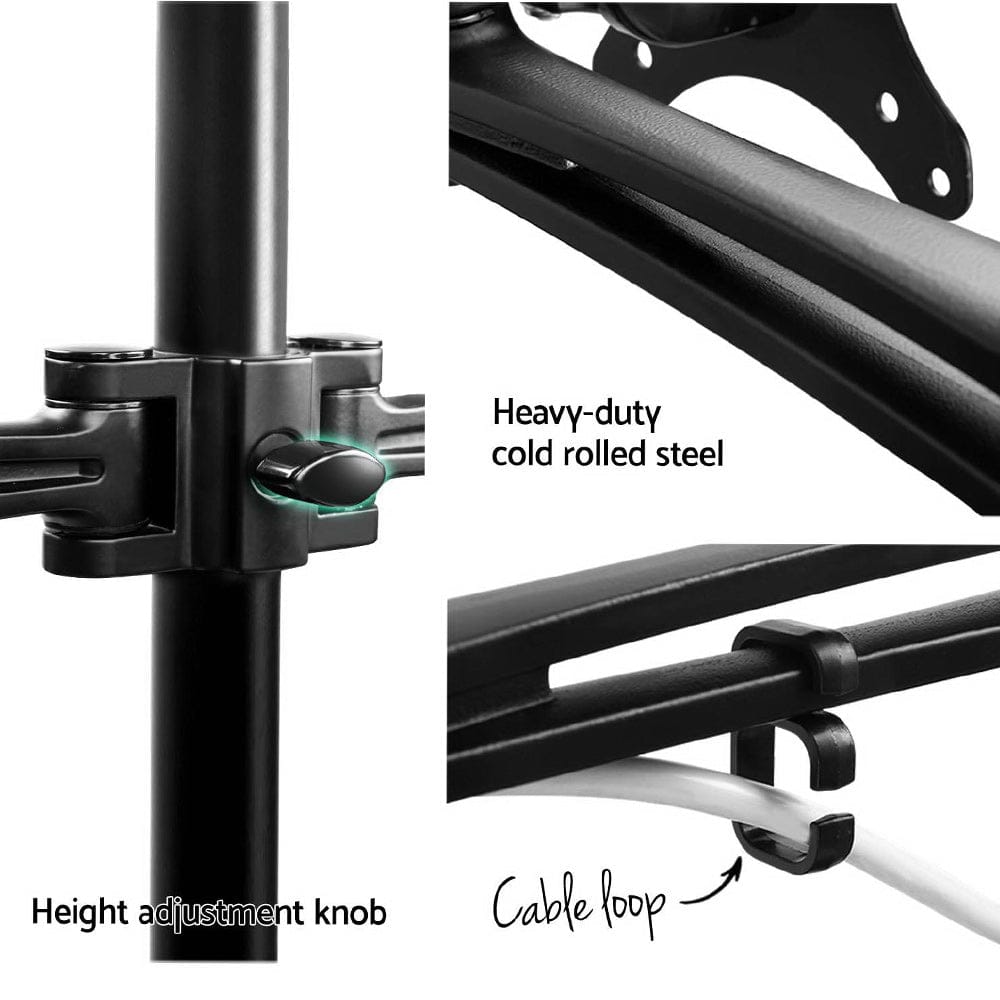Artiss Electronics > Computer Accessories > Computer Monitors & Accessories Artiss Monitor Arm Dual Desk Mount Screen Holder Bracket