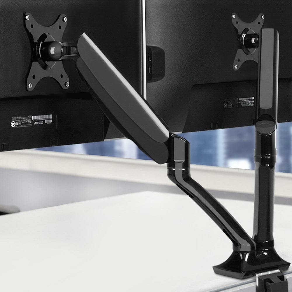 Artiss Electronics > Computer Accessories > Computer Monitors & Accessories Artiss Monitor Arm Gas Spring Dual Desk Mount Screen Holder