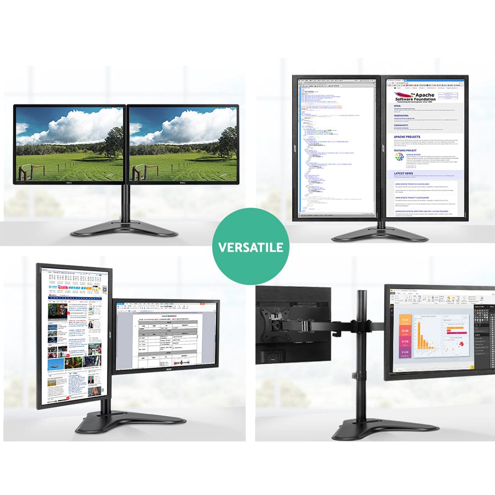Artiss Electronics > Computer Accessories > Computer Monitors & Accessories Artiss Monitor Arm Stand Dual Black