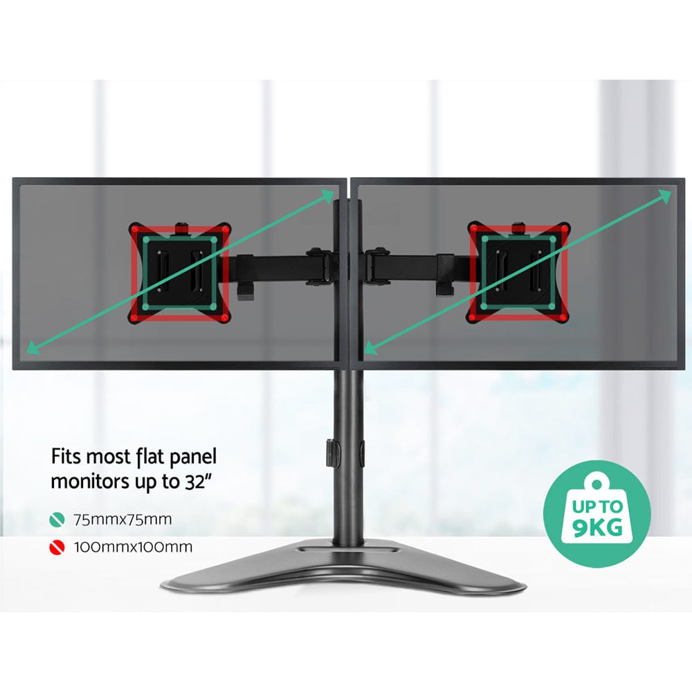 Artiss Electronics > Computer Accessories > Computer Monitors & Accessories Artiss Monitor Arm Stand Dual Black