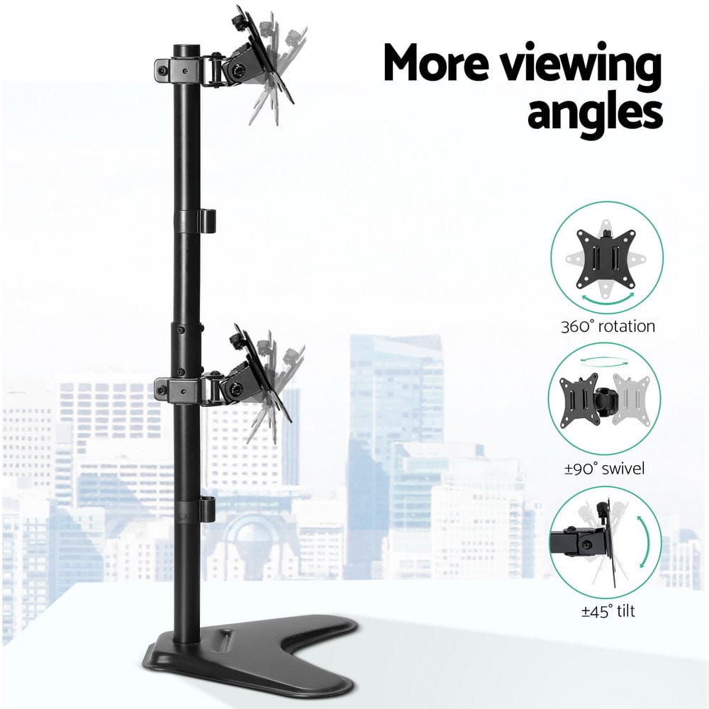 Artiss Electronics > Computer Accessories > Computer Monitors & Accessories Artiss Monitor Arm Stand Dual Mount HD LED TV Bracket Holder Freestanding