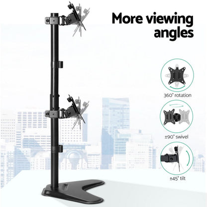 Artiss Electronics > Computer Accessories > Computer Monitors & Accessories Artiss Monitor Arm Stand Dual Mount HD LED TV Bracket Holder Freestanding