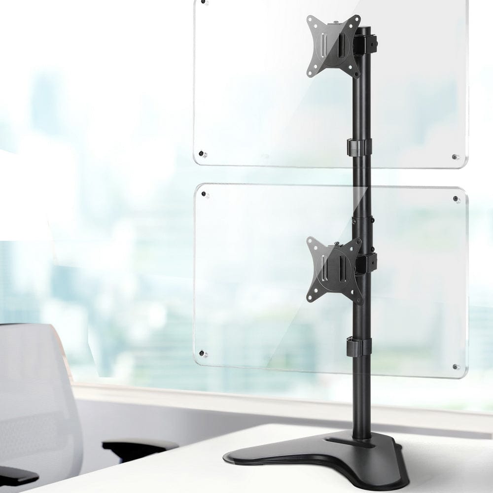 Artiss Electronics > Computer Accessories > Computer Monitors & Accessories Artiss Monitor Arm Stand Dual Mount HD LED TV Bracket Holder Freestanding