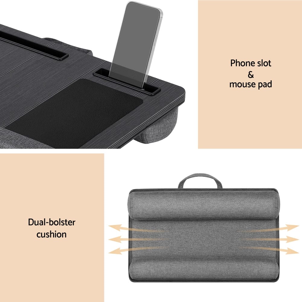 Artiss Electronics > Computer Accessories > Laptop Stands Artiss Lap Desk Laptop DeskS Portable w/ Wrist-rest Phone Slot Mouse Pad 55CM
