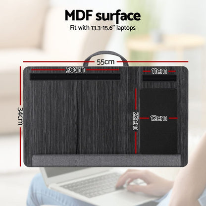 Artiss Electronics > Computer Accessories > Laptop Stands Artiss Lap Desk Laptop DeskS Portable w/ Wrist-rest Phone Slot Mouse Pad 55CM