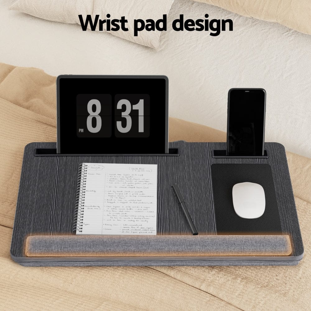 Artiss Electronics > Computer Accessories > Laptop Stands Artiss Lap Desk Laptop DeskS Portable w/ Wrist-rest Phone Slot Mouse Pad 55CM