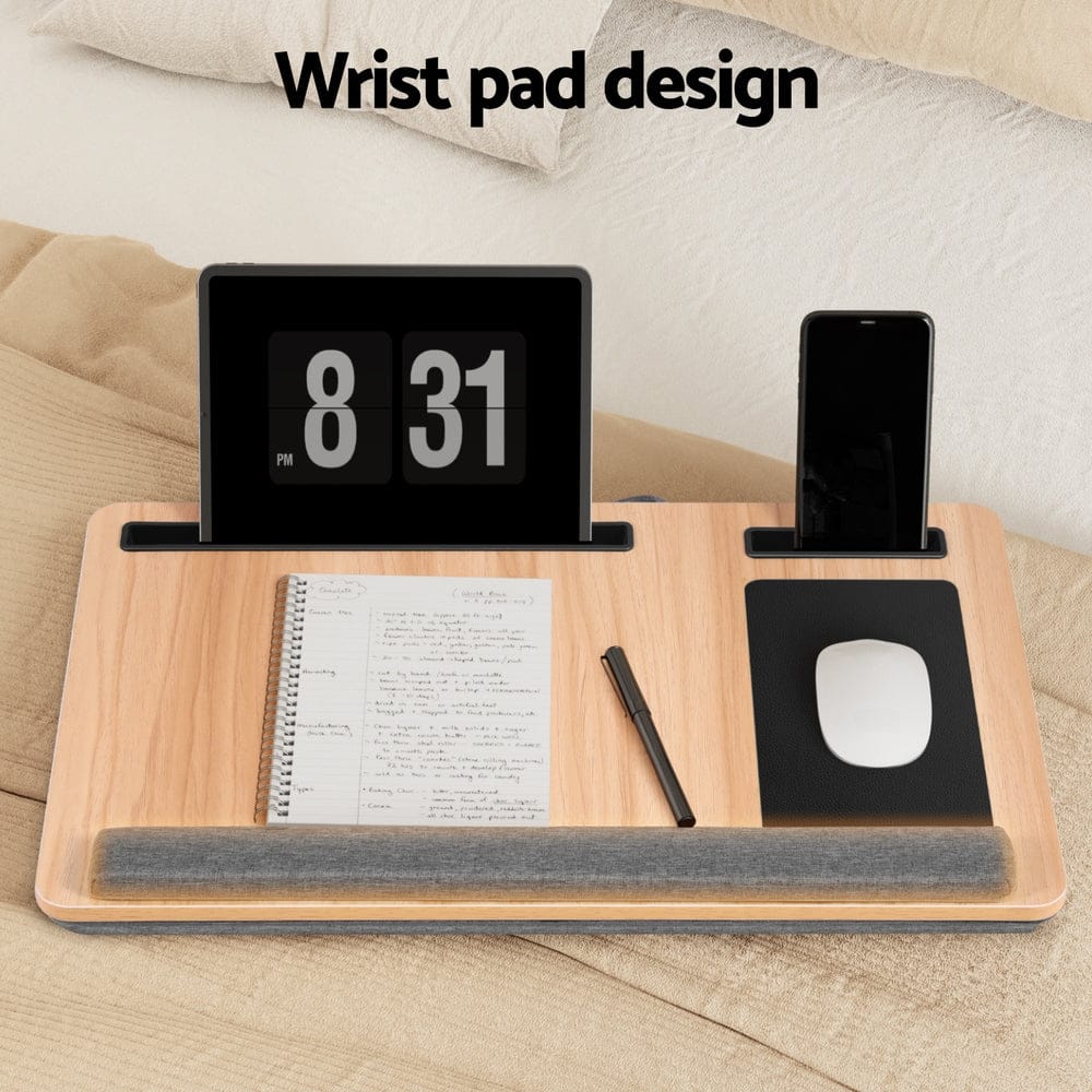 Artiss Electronics > Computer Accessories > Laptop Stands Artiss Lap Desk Laptop Desks Portable w/ Wrist-rest Phone Slot Mouse Pad 55CM
