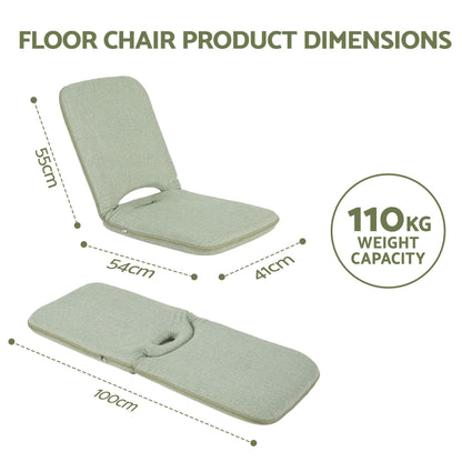 Artiss Furniture > Bar Stools & Chairs > Arm Chairs & Recliners Artiss Floor Chair 5 Position Adjustable Green Lazy Sofa for Living Room Bedroom