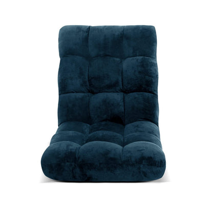 Artiss Furniture > Bar Stools & Chairs > Arm Chairs & Recliners Artiss Floor Lounge Sofa Bed Flannel Fabric Navy