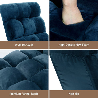 Artiss Furniture > Bar Stools & Chairs > Arm Chairs & Recliners Artiss Floor Lounge Sofa Bed Flannel Fabric Navy