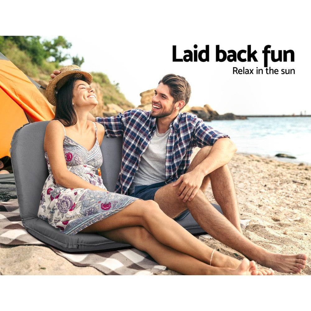 Artiss Furniture > Bar Stools & Chairs > Arm Chairs & Recliners Artiss Floor Lounge Sofa Camping Chair Grey