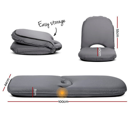 Artiss Furniture > Bar Stools & Chairs > Arm Chairs & Recliners Artiss Floor Lounge Sofa Camping Chair Grey