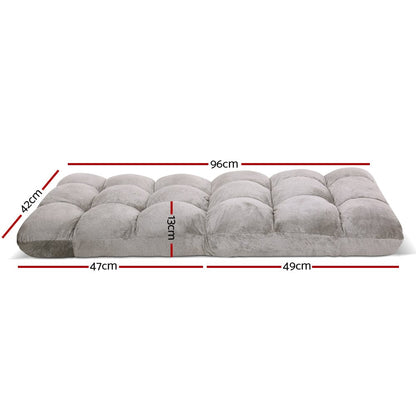 Artiss Furniture > Bar Stools & Chairs > Arm Chairs & Recliners Artiss Lounge Sofa Bed Flannel Fabric Grey
