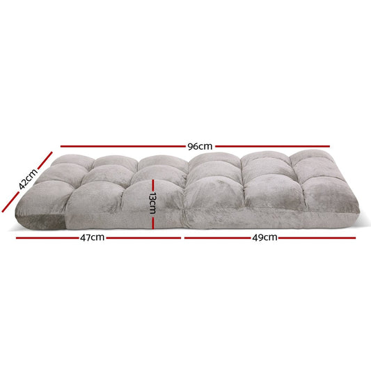 Artiss Furniture > Bar Stools & Chairs > Arm Chairs & Recliners Artiss Lounge Sofa Bed Flannel Fabric Grey