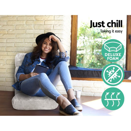 Artiss Furniture > Bar Stools & Chairs > Arm Chairs & Recliners Artiss Lounge Sofa Bed Flannel Fabric Grey