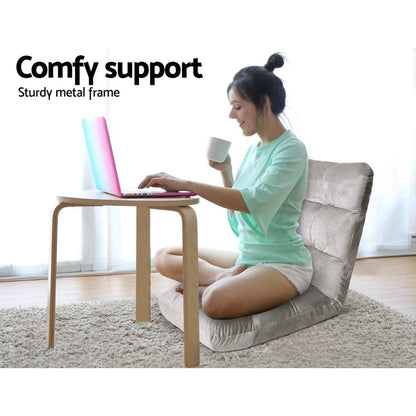 Artiss Furniture > Bar Stools & Chairs > Arm Chairs & Recliners Artiss Lounge Sofa Bed Flannel Fabric Grey