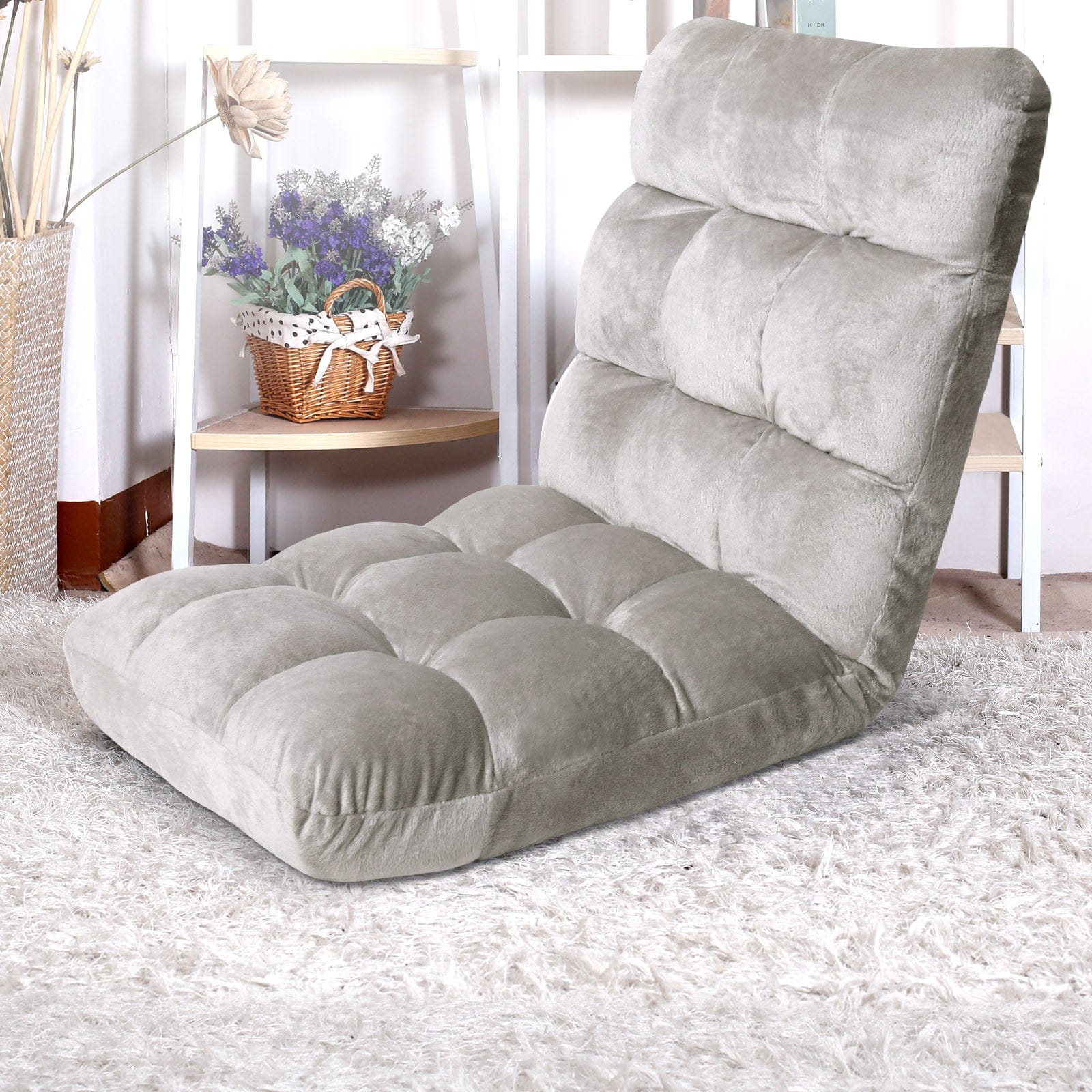 Artiss Furniture > Bar Stools & Chairs > Arm Chairs & Recliners Artiss Lounge Sofa Bed Flannel Fabric Grey