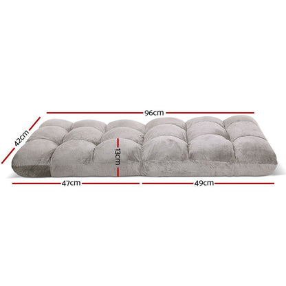 Artiss Furniture > Bar Stools & Chairs > Arm Chairs & Recliners Artiss Lounge Sofa Bed Flannel Fabric Grey