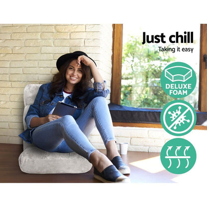 Artiss Furniture > Bar Stools & Chairs > Arm Chairs & Recliners Artiss Lounge Sofa Bed Flannel Fabric Grey