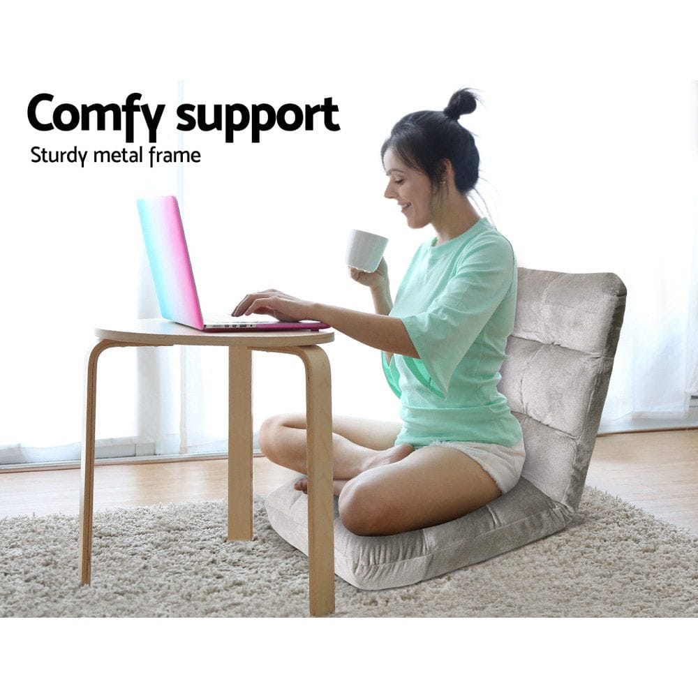 Artiss Furniture > Bar Stools & Chairs > Arm Chairs & Recliners Artiss Lounge Sofa Bed Flannel Fabric Grey