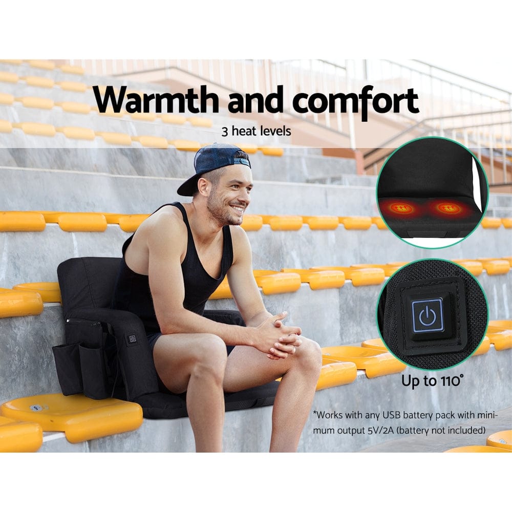 Artiss Furniture > Bar Stools & Chairs > Arm Chairs & Recliners Artiss Lounge Sofa Bed With Armrest Heated Floor Recliner Futon Couch Folding Chair Cushion