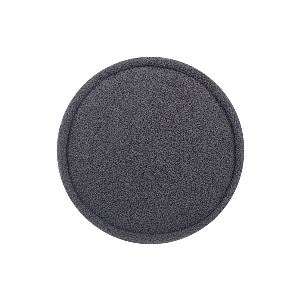 Artiss Furniture > Bar Stools & Chairs > Arm Chairs & Recliners Artiss Ottoman Foot Stool Round Teddy Fabric Charcoal
