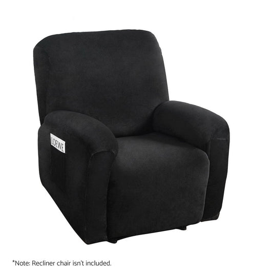 Artiss Furniture > Bar Stools & Chairs > Arm Chairs & Recliners Artiss Recliner Chair Covers 1 Seater Velvet Black
