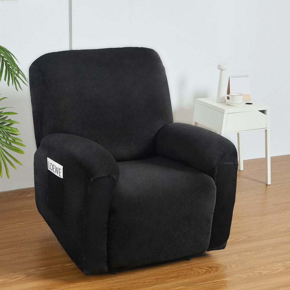 Artiss Furniture > Bar Stools & Chairs > Arm Chairs & Recliners Artiss Recliner Chair Covers 1 Seater Velvet Black
