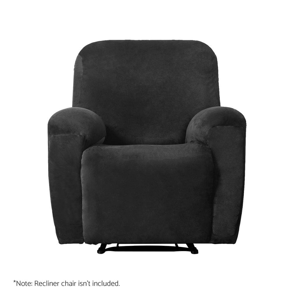 Artiss Furniture > Bar Stools & Chairs > Arm Chairs & Recliners Artiss Recliner Chair Covers 1 Seater Velvet Black