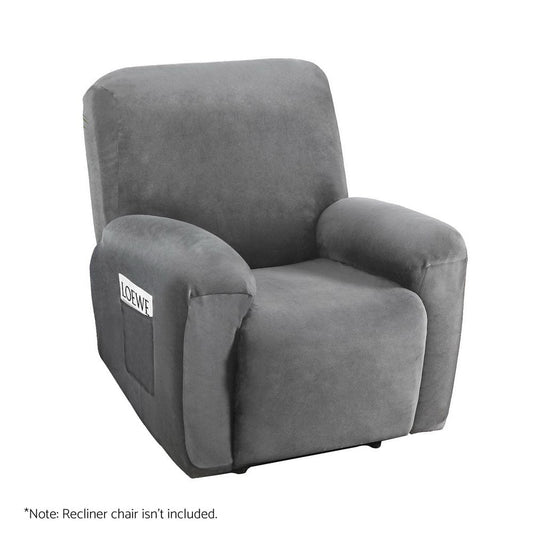 Artiss Furniture > Bar Stools & Chairs > Arm Chairs & Recliners Artiss Recliner Chair Covers 1 Seater Velvet Grey