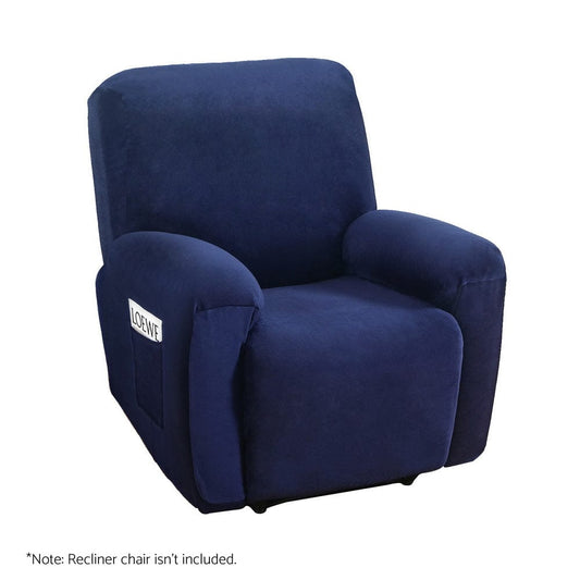 Artiss Furniture > Bar Stools & Chairs > Arm Chairs & Recliners Artiss Recliner Chair Covers 1 Seater Velvet Navy