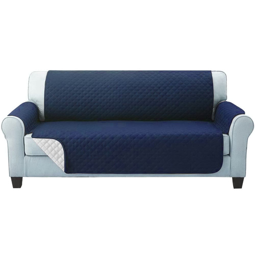 Artiss Furniture > Bar Stools & Chairs > Arm Chairs & Recliners Artiss Sofa Cover Couch Covers 3 Seater Quilted Navy
