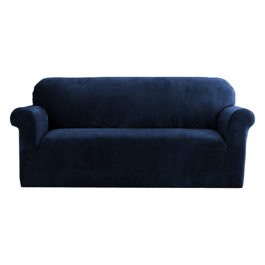 Artiss Furniture > Bar Stools & Chairs > Arm Chairs & Recliners Artiss Sofa Cover Couch Covers 3 Seater Velvet Sapphire