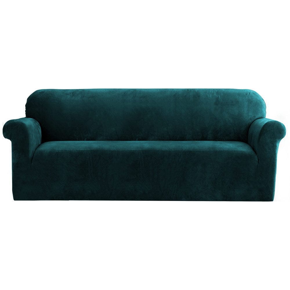 Artiss Furniture > Bar Stools & Chairs > Arm Chairs & Recliners Artiss Sofa Cover Couch Covers 4 Seater Velvet Agate Green