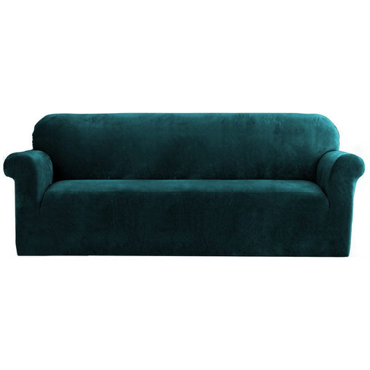 Artiss Furniture > Bar Stools & Chairs > Arm Chairs & Recliners Artiss Sofa Cover Couch Covers 4 Seater Velvet Agate Green