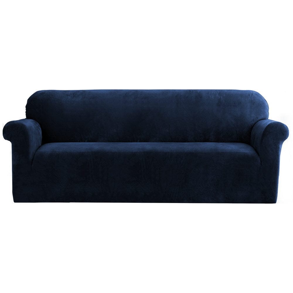 Artiss Furniture > Bar Stools & Chairs > Arm Chairs & Recliners Artiss Sofa Cover Couch Covers 4 Seater Velvet Sapphire