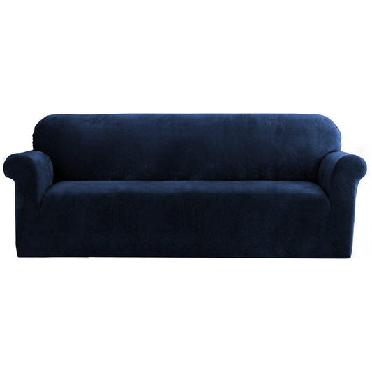 Artiss Furniture > Bar Stools & Chairs > Arm Chairs & Recliners Artiss Sofa Cover Couch Covers 4 Seater Velvet Sapphire