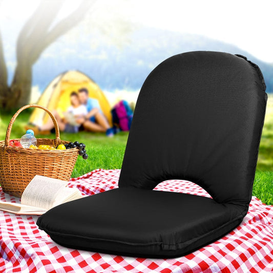 Artiss Furniture > Bar Stools & Chairs > Massage Chairs Artiss Floor Lounge Sofa Camping Chair Black